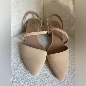 Call It Spring Tan Pointed small heeled strappy Flats size 7.5 NWOT